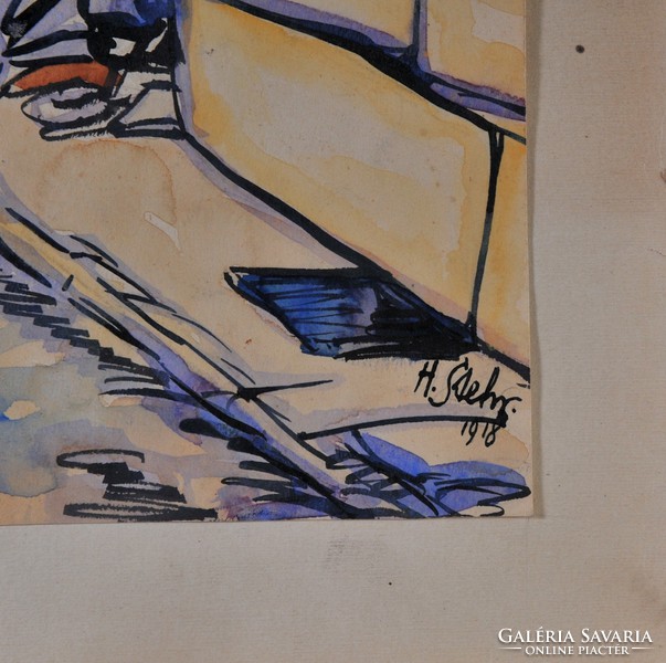 Ismeretlen művész: Utcakép, 1918