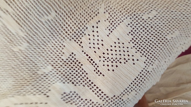 Hand crocheted curtain