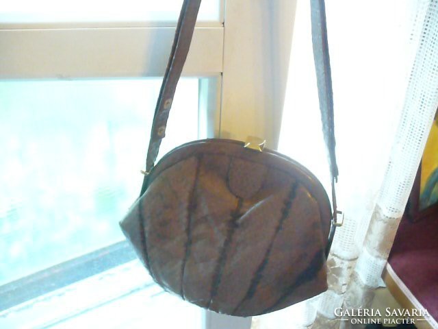 Brown small snakeskin women's bag