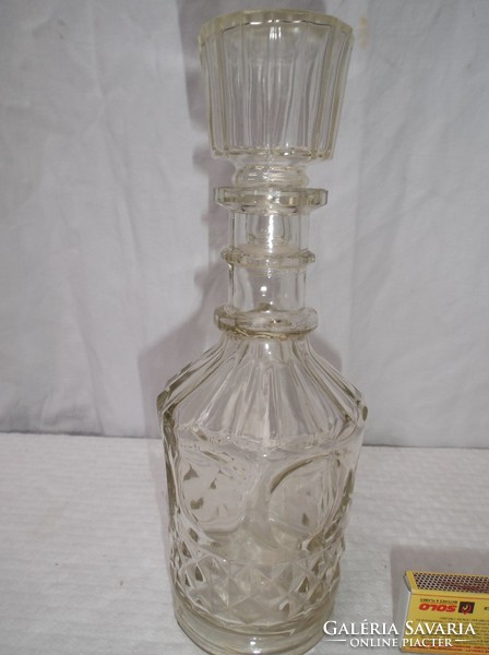 Bottle - 26 x 9 cm - polished - half liter - cognac - old - flawless