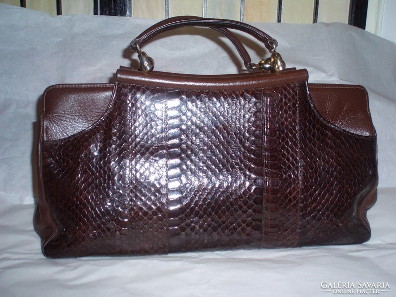 Large vintage snakeskin handbag