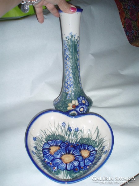 Vintage művészi  kézi festésű váza és tálka