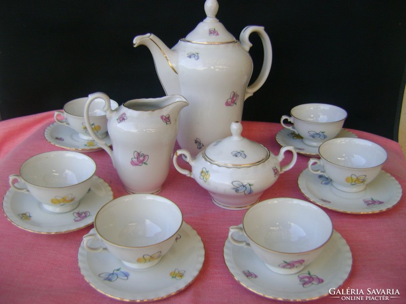 Csodálatosan szép  kis hibával ,antik porcelán kávéskészlet 6 személyes