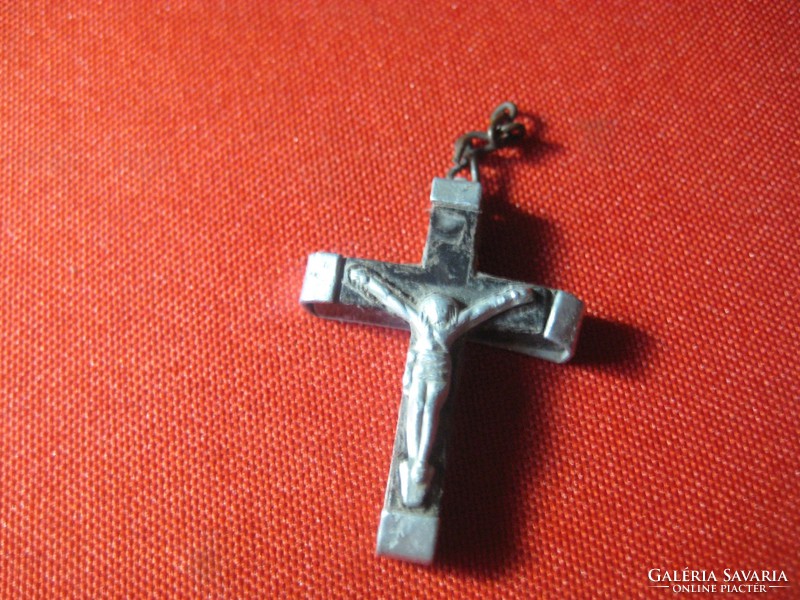 Antique cross, wooden base + metal 3 x 2.2 cm
