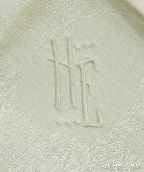 0R875 Antik monogramos damaszt kendő szalvéta