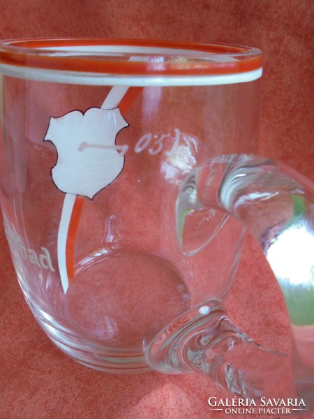 Karlsbadi címeres kézi festésű üveg csésze