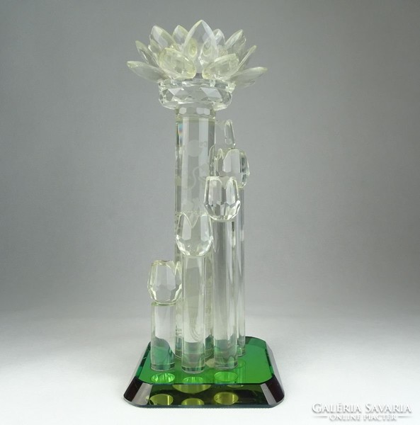 0S127 Virág alakú üveg asztali dísz