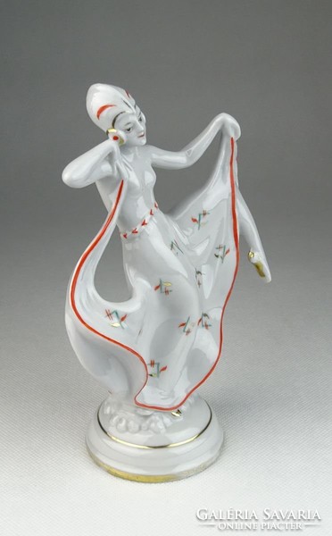 0R424 Antik art deco táncosnő szobor 19 cm
