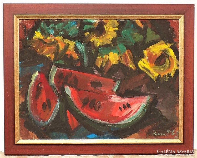 Kunt Ernő (1920-1994) Csendélet c. képcsarnokos festménye 95x75cm EREDETI GARANCIÁVAL !!