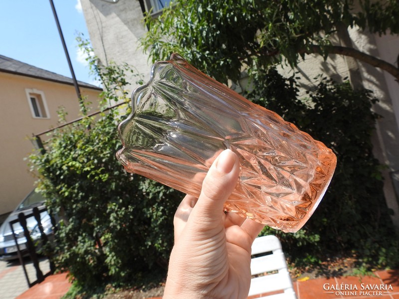 Régi mályva üveg váza