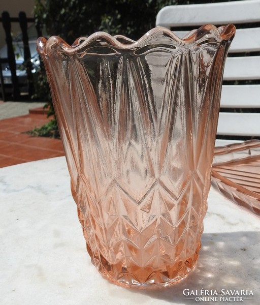 Old mauve glass vase