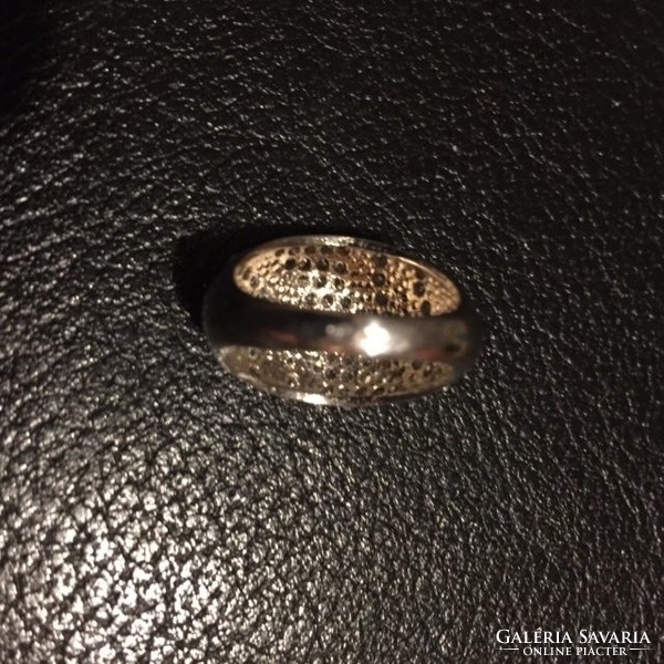 925 silver ring, with many small stones, size 52, marked (féd)