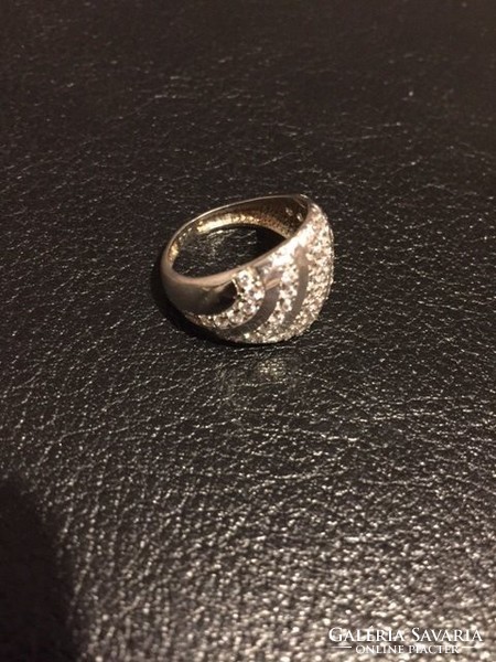 925 silver ring, with many small stones, size 52, marked (féd)