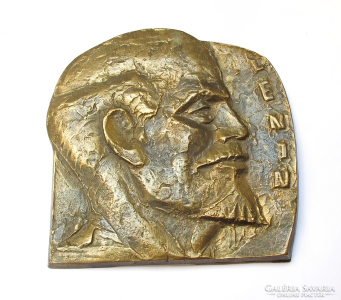 Large copper lenin plaque / wall decoration, 1.55 kg.