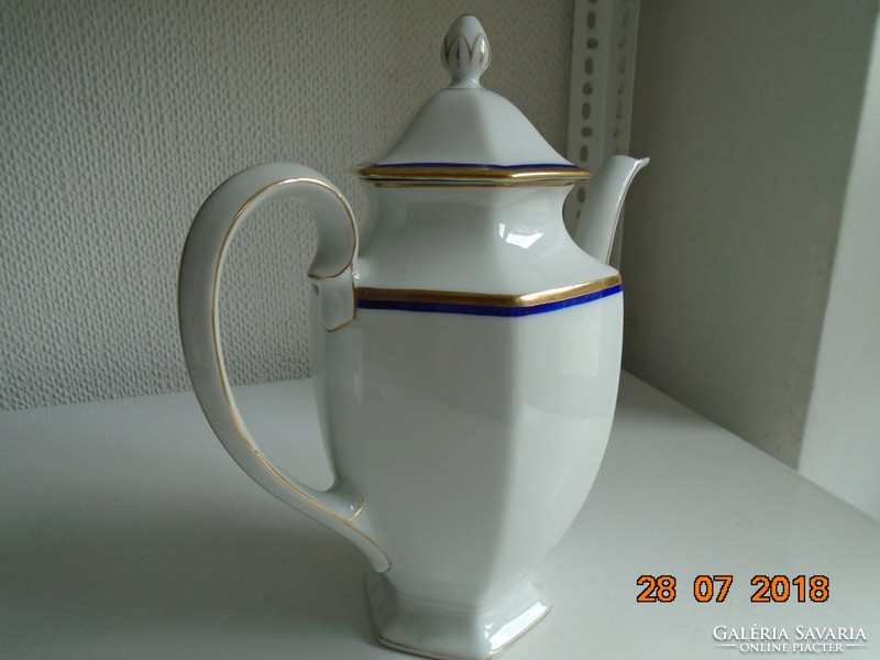 1914 Hutschenreuter Anniversary Stylish Hand Painted and Numbered Hexagon Footed Tea Pourer