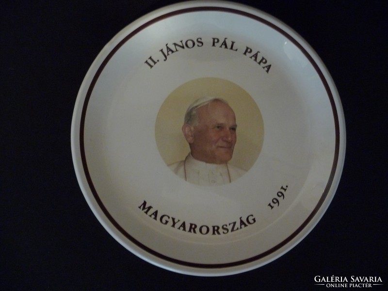 II. János Pál Pápa Herendi falitányér / dísztányér 1991 Pápalátogatás
