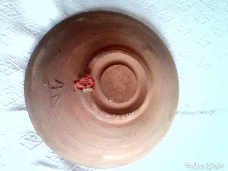 Rooster folk ceramic plate, wall plate - horezu
