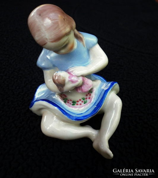 Old stone quarry baby girl porcelain figure
