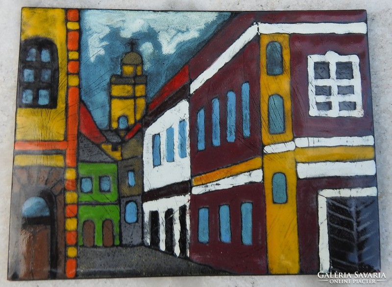 An old part of the city - fire enamel image