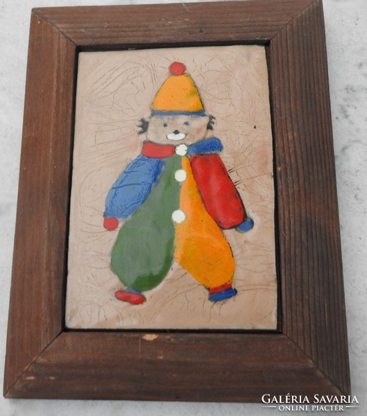 Fire enamel picture for children's room: clown 2