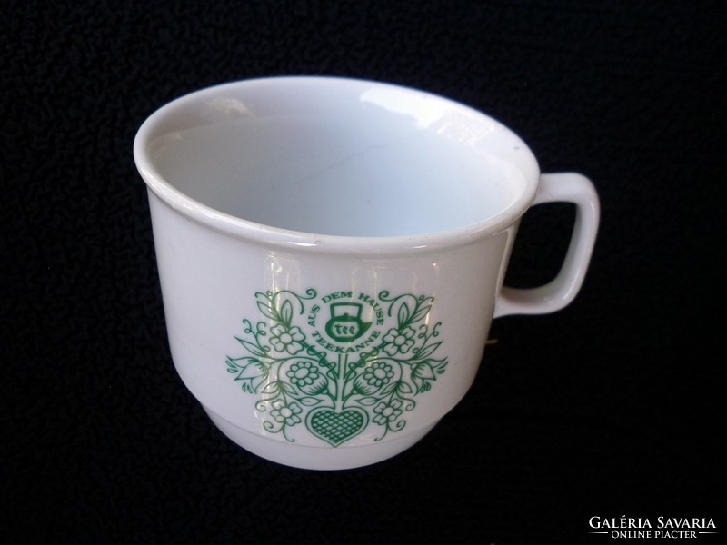 Zsolnay tea cup mug with green pattern