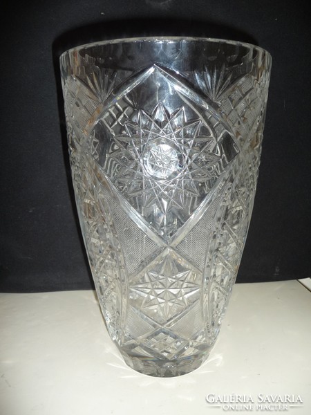Dögnehéz richly carved lead crystal vase (25 cm)