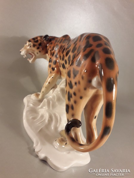 Karl Ens porcelán leopárd jelzett hibátlan