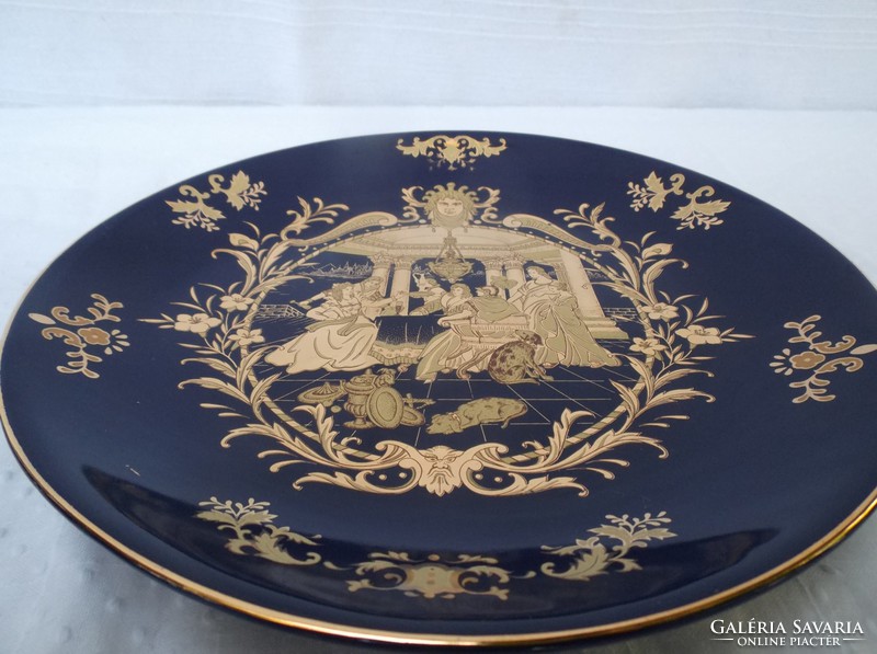 Plate - marked - gilded - gilded - hand painted - 20 x 3 cm - flawless