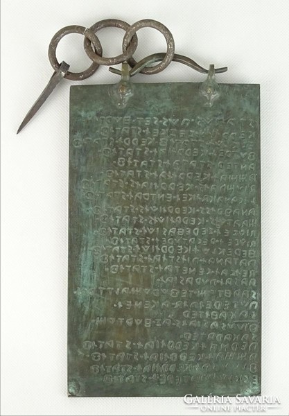 0R360 Agnonei oszk nyelvemlék másolata bronz tábla