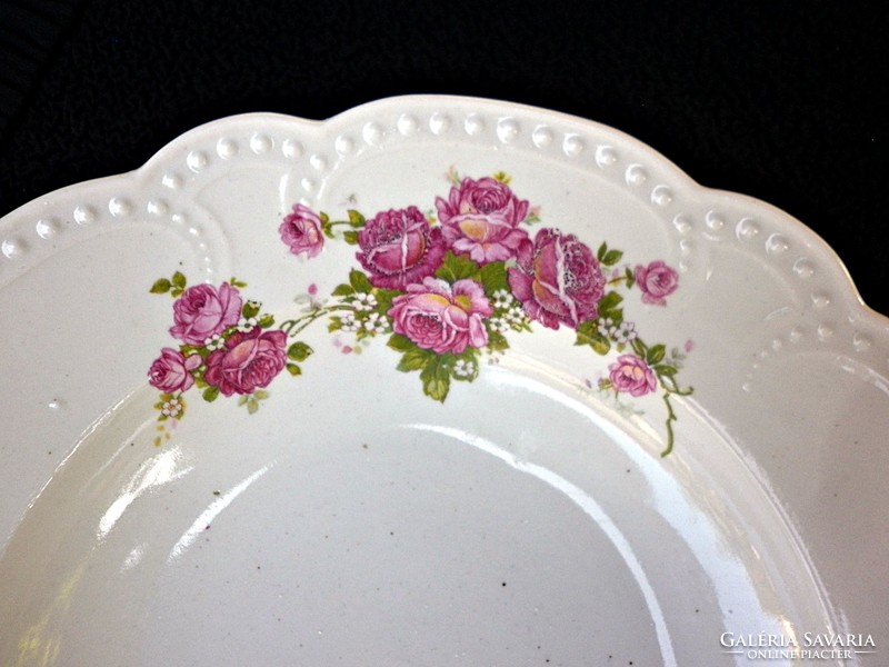 Zsolnay pink beaded wall plate