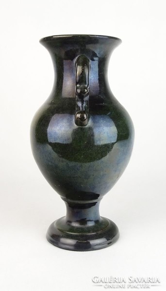 0P063 Régi Badár jellegű kerámia füles váza 27 cm