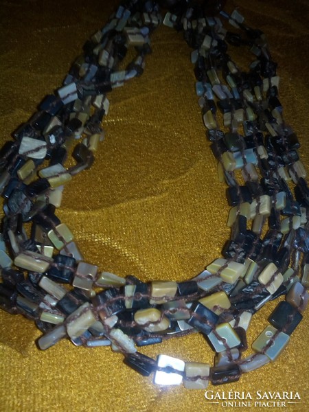 Pearl necklace made of cubes, handmade, multi-line necklace!