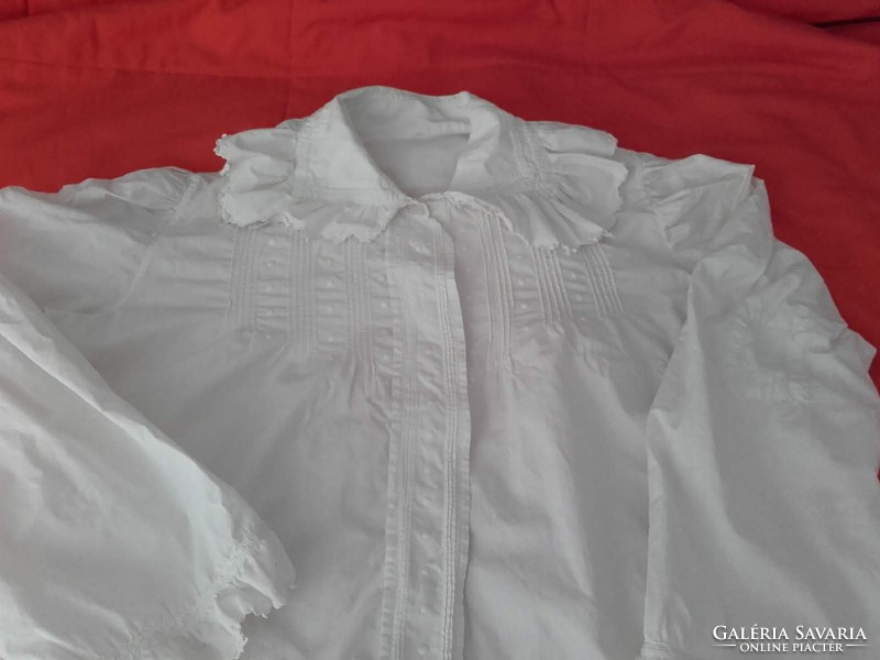 Antik, régi autentikus fehér vászon, hímzett, népi, paraszt ing, női blúz, férfi ,fiú ing
