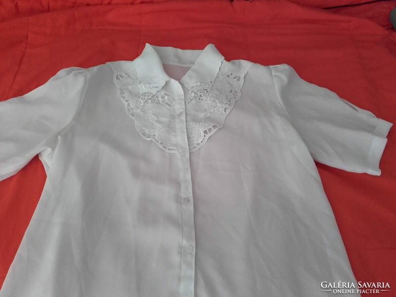 Beautiful white, braided, embroidered, women's blouse