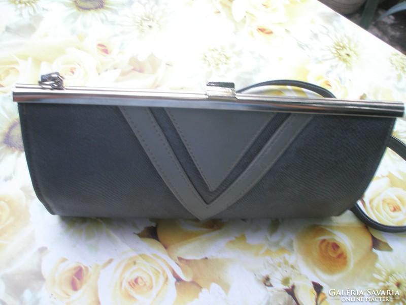 Retro stylish quality women's shoulder bag purse in shades of gray