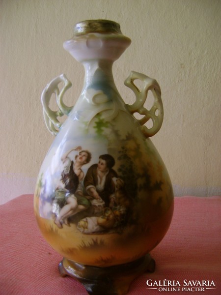 ALTWIEN porcelán váza Murillo festmény részlettel díszítve
