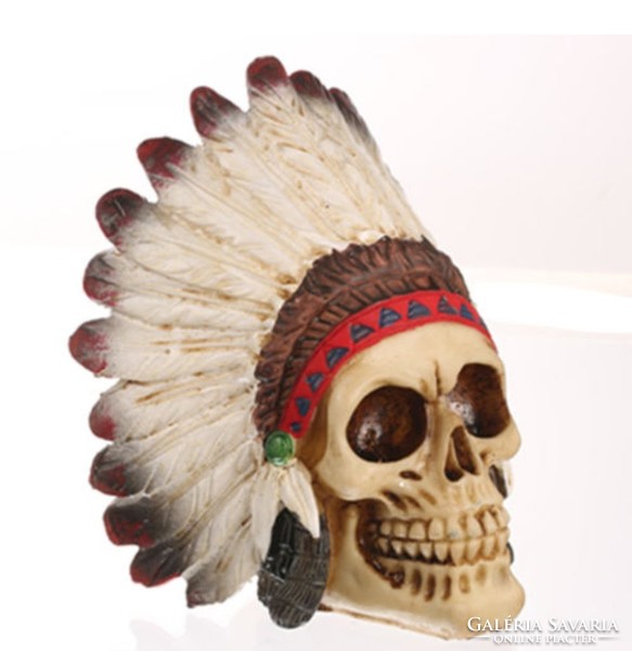 Zsírkő vagy ásványgyanta öreg indián antikolt koponya