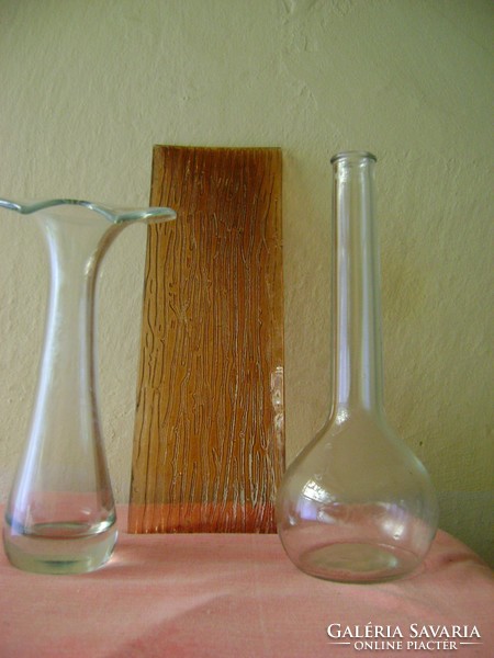 3 db art deco üveg váza és asztalközép kínáló  hibátlanok