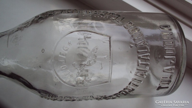 Old, inscribed milk bottle - Budapest Central General Dairy Hall r.T. Property.