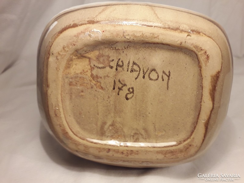 Elio Schiavon nagy méretű  kerámia váza a '70-es évekből jelzett egyedi darab