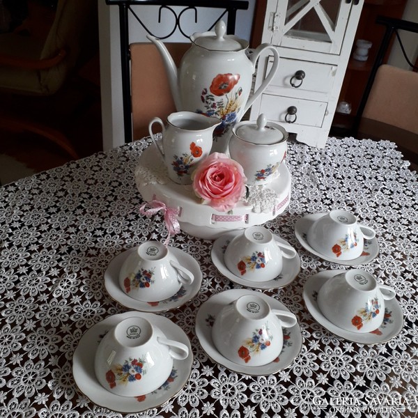Coffee set Kahla German porcelain, poppy