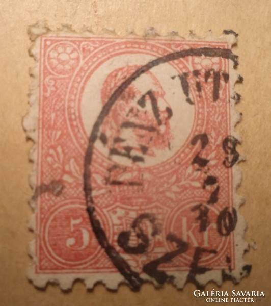 1871. 5 Cr. Money order Szeged wrong stamp.