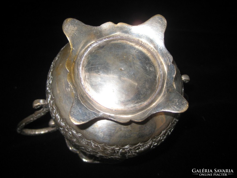 Copper container, silver-plated, but rather worn, 16.5 x 12.5 cm