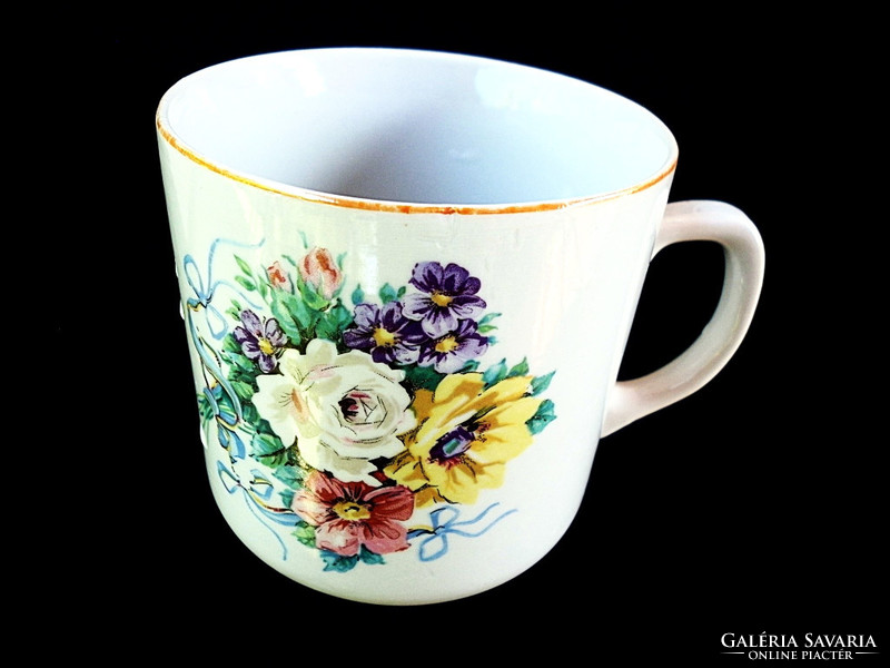 Zsolnay régi tavaszi virágos csésze, bögre