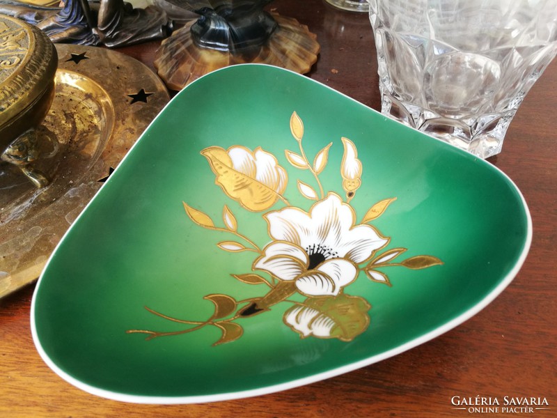 Wallendorf floral green serving bowl