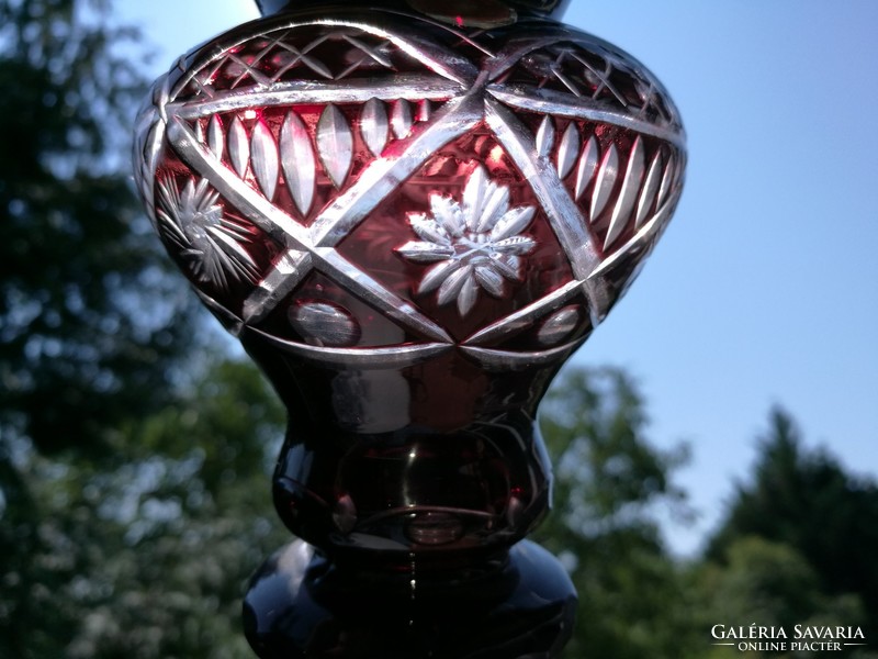 Burgundy Czech crystal vase