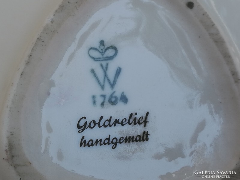 Wallendorf floral green serving bowl