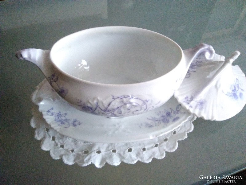 Art Nouveau snow-white porcelain sauce bowl!