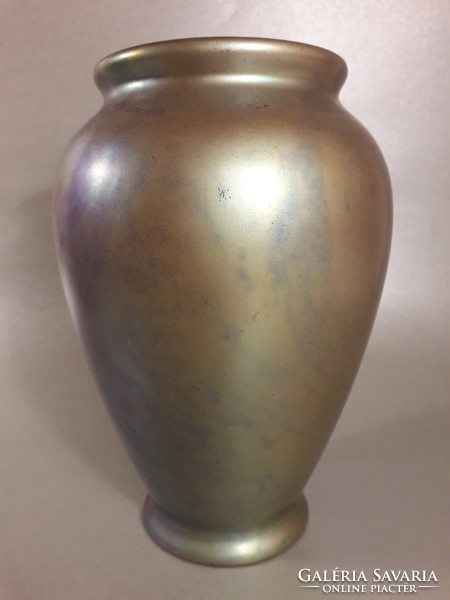 Wonderful antique Zsolnay eozin labrador glaze vase