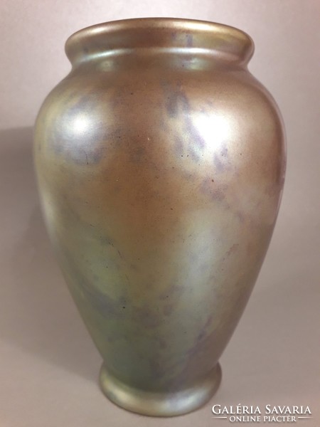 Wonderful antique Zsolnay eozin labrador glaze vase